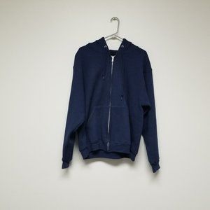 New Men's Medium Navy Blue Zip-Up Sweatshirt